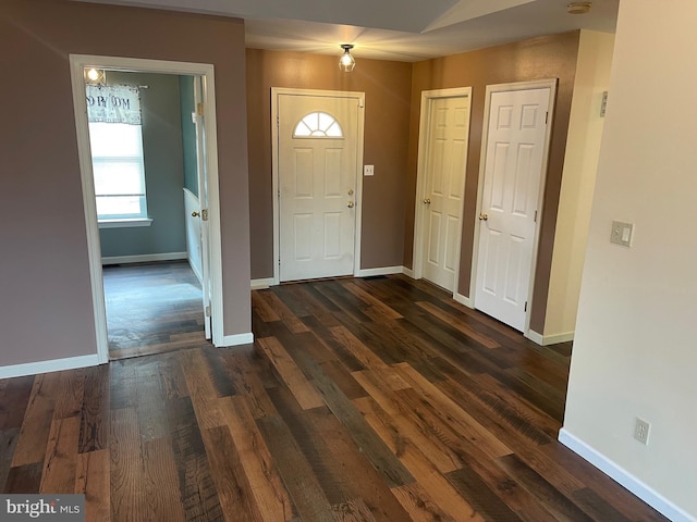 foyer featuring dark hardwood / wood-style flooring