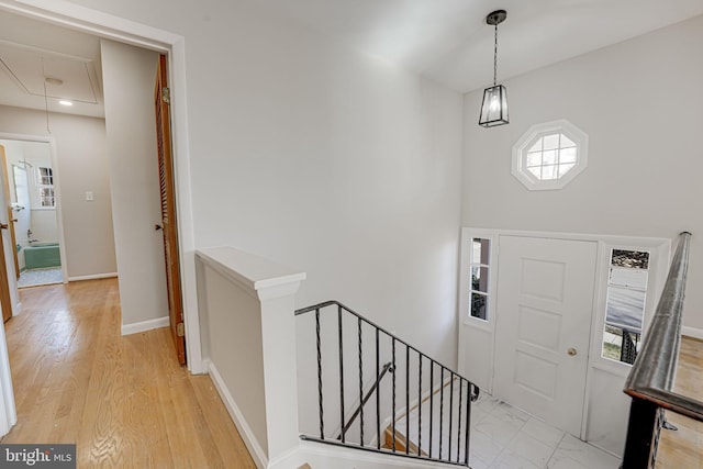 foyer featuring light wood-type flooring