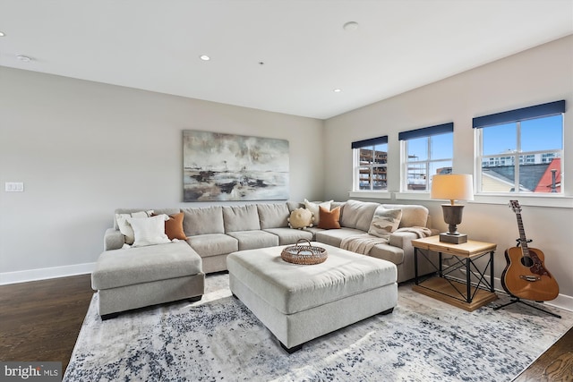 living room featuring hardwood / wood-style floors