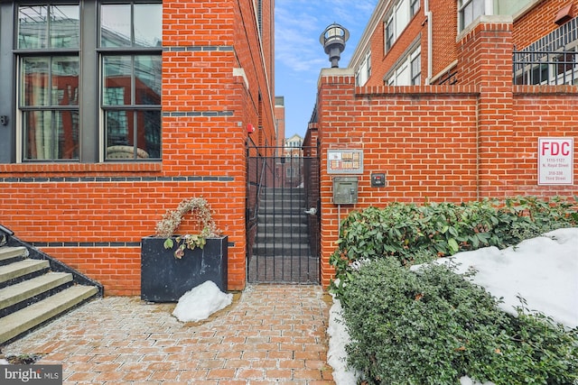 view of snow covered exterior