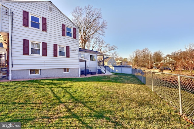 exterior space with a yard