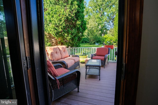 deck featuring an outdoor hangout area