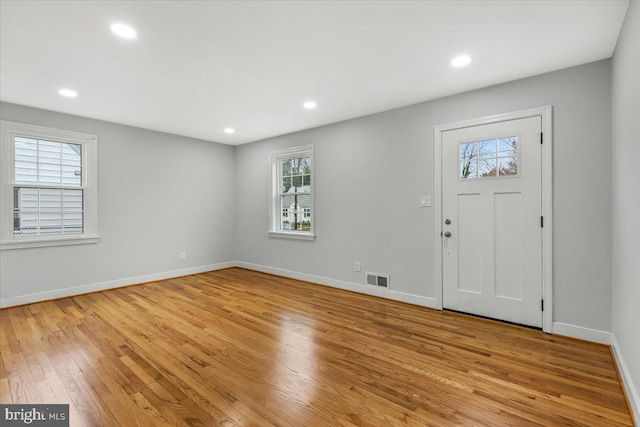 foyer entrance featuring light hardwood / wood-style flooring