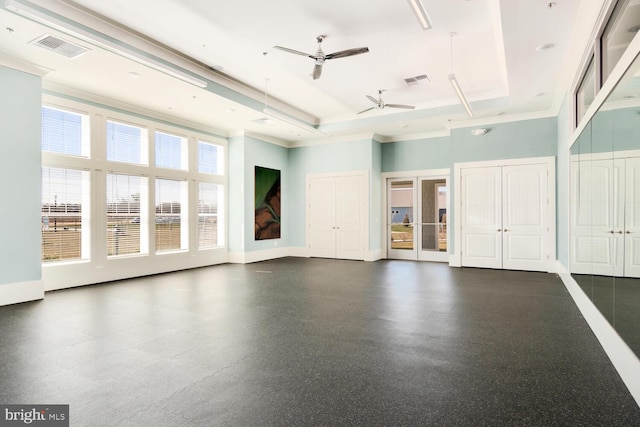 interior space with ornamental molding