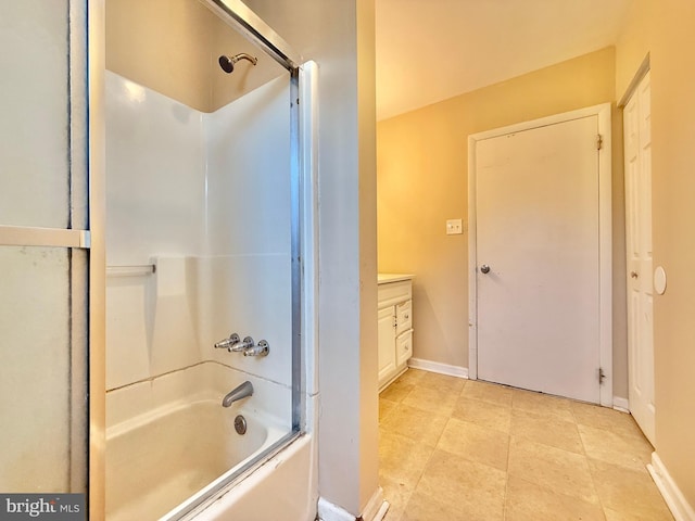 bathroom with tub / shower combination and vanity