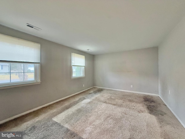 empty room with carpet flooring and a healthy amount of sunlight