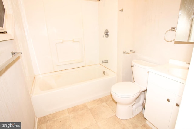 full bathroom featuring vanity, toilet, and bathtub / shower combination