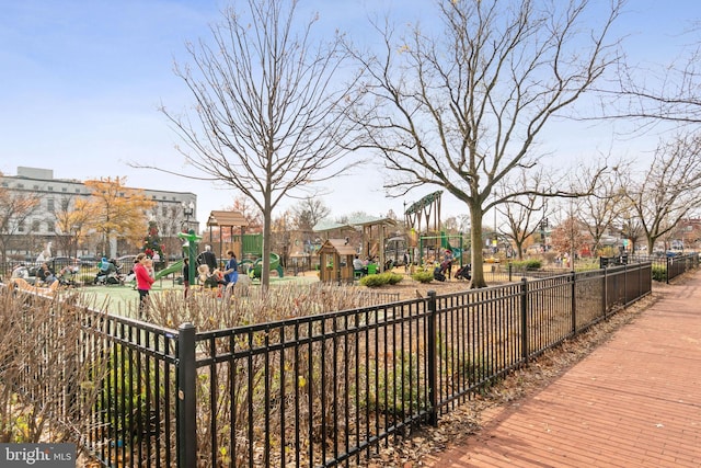 view of community with a playground