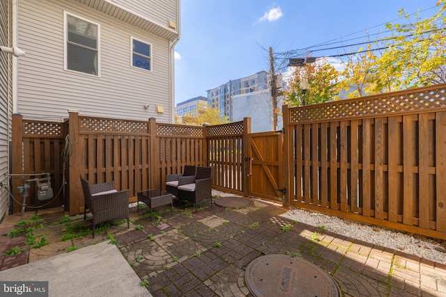 view of patio / terrace with an outdoor living space