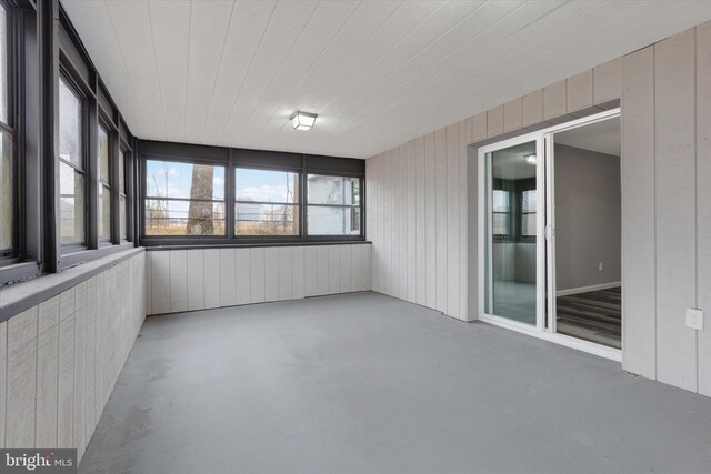 view of unfurnished sunroom