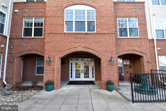 exterior space with french doors