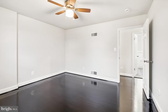 unfurnished room featuring ceiling fan