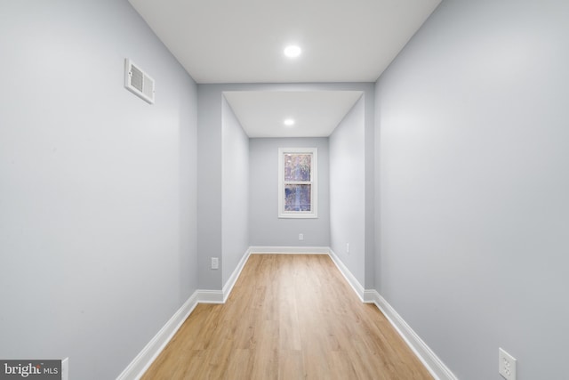 hall featuring light hardwood / wood-style flooring