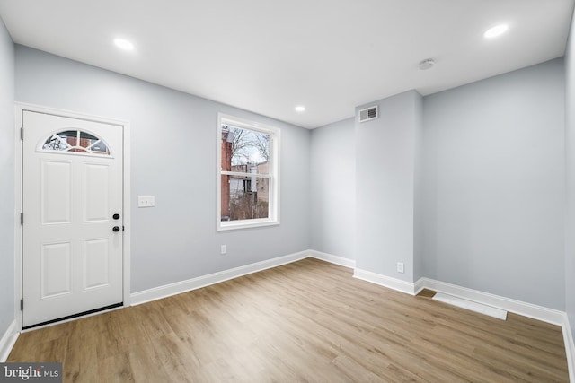 entryway with light wood-type flooring