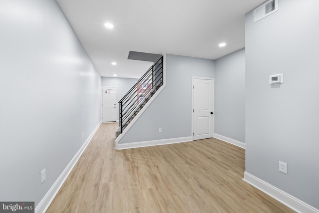 interior space featuring light hardwood / wood-style flooring