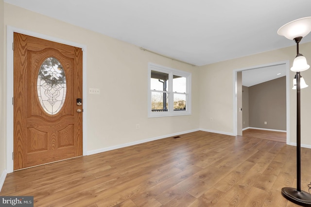 foyer featuring light hardwood / wood-style floors