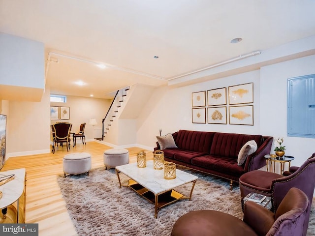 living room featuring wood-type flooring