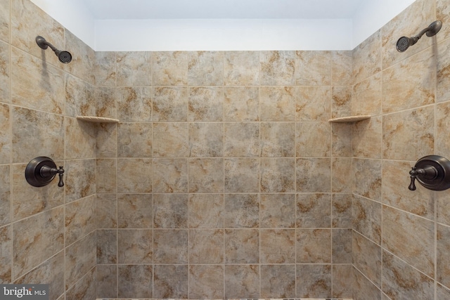 bathroom with tiled shower