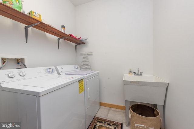 219 Mountaintop Rd, Mc Henry, MD 21541 - laundry area with separate washer and dryer and light tile patterned floors