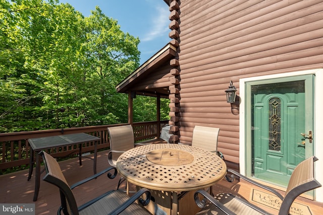 view of patio featuring a deck