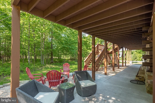 view of patio / terrace with an outdoor hangout area