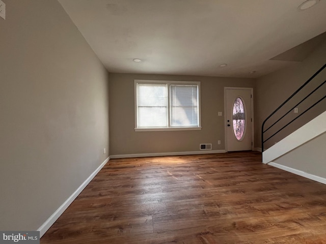 entryway featuring dark hardwood / wood-style floors