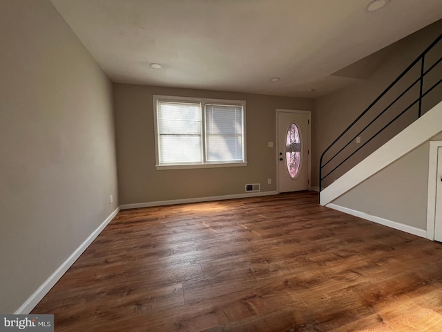 foyer featuring dark hardwood / wood-style flooring