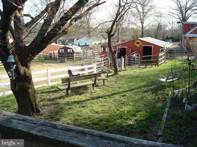 view of community with an outbuilding