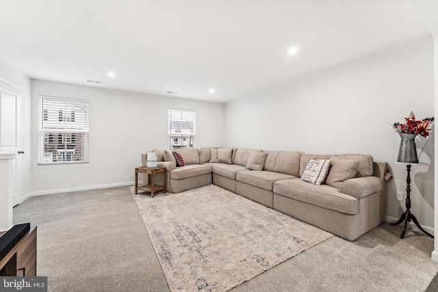 view of carpeted living room