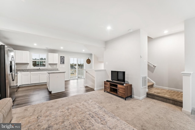 living room featuring wood-type flooring