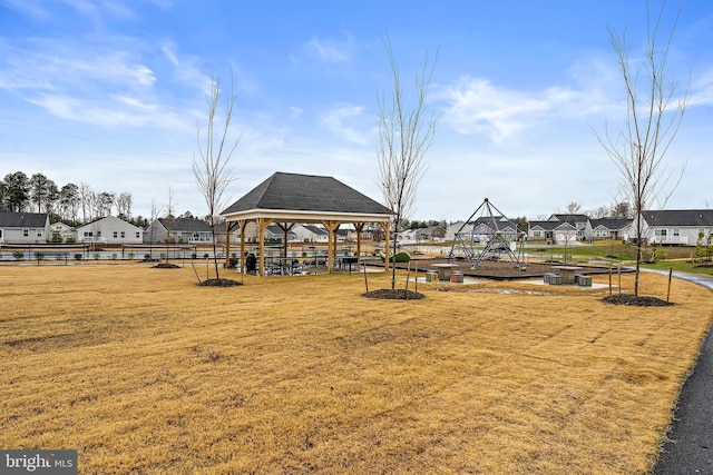 view of yard featuring a gazebo