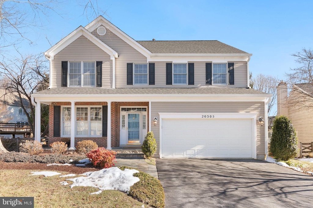 view of front property with a garage