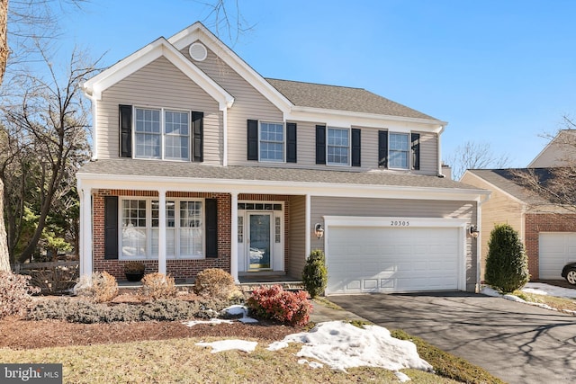 view of property featuring a garage