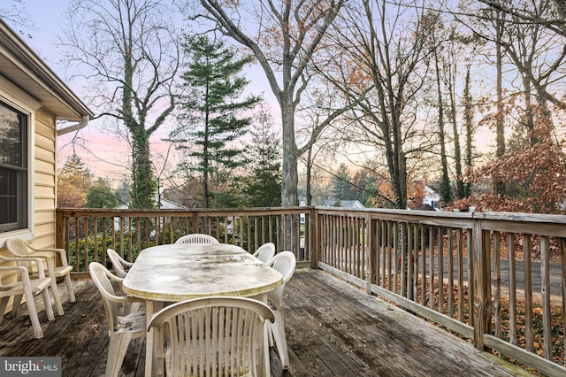 view of deck at dusk