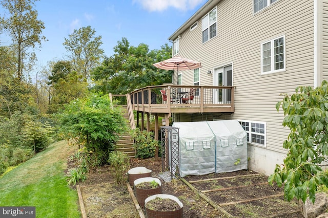 exterior space with a wooden deck