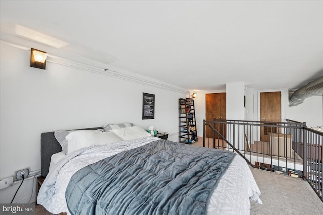 bedroom with carpet floors