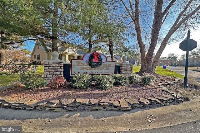 view of community sign