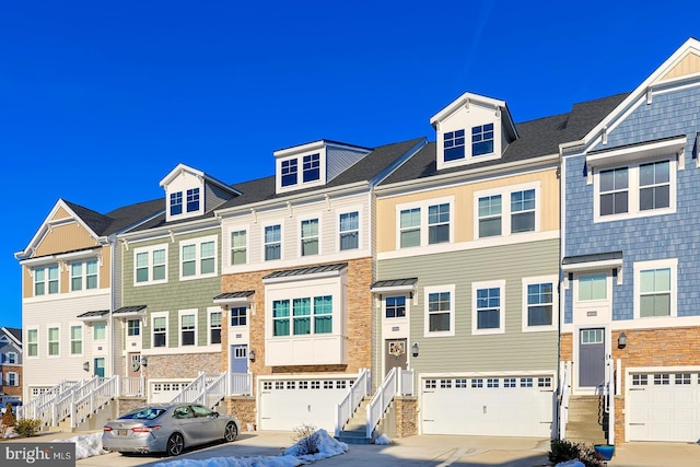 view of property featuring a garage