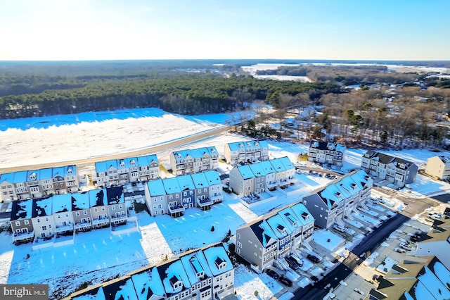 view of snowy aerial view