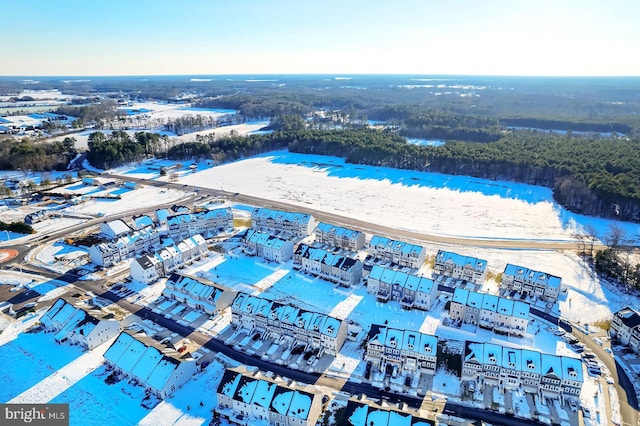 view of snowy aerial view