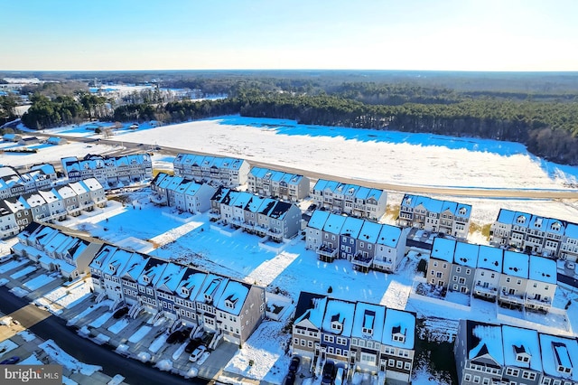 view of snowy aerial view