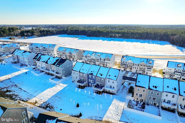 view of snowy aerial view