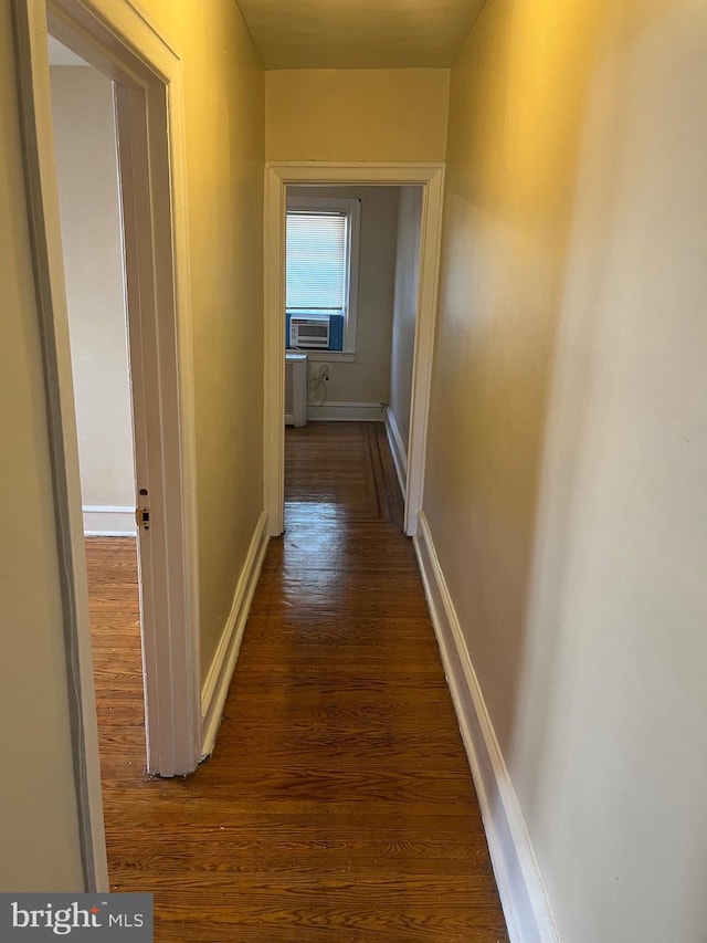 hall featuring dark hardwood / wood-style flooring