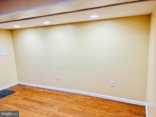 empty room with light wood-type flooring