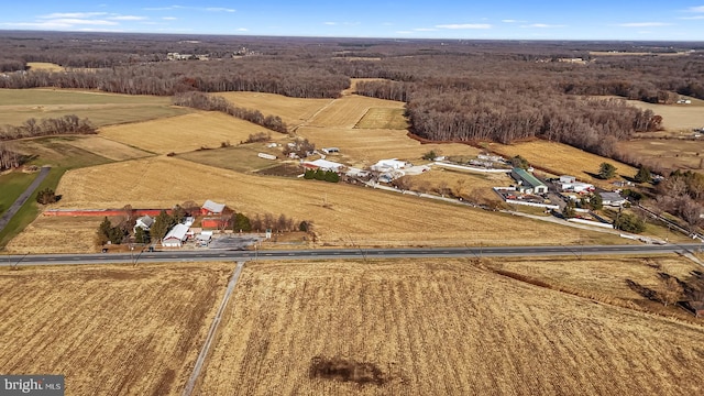 aerial view featuring a rural view