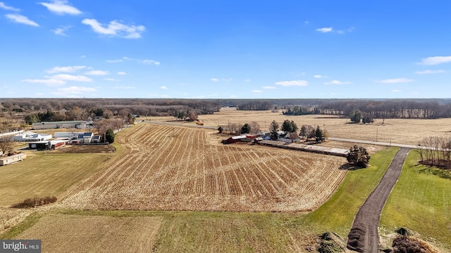 drone / aerial view with a rural view