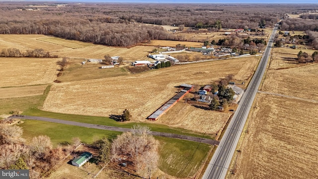 drone / aerial view with a rural view