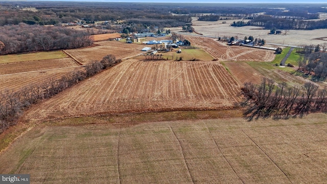 aerial view with a rural view