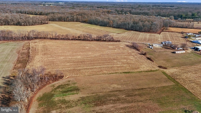 aerial view featuring a rural view