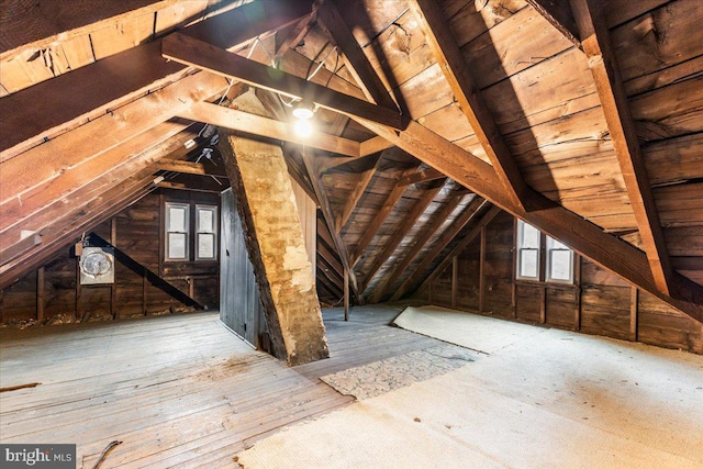 unfinished attic with plenty of natural light